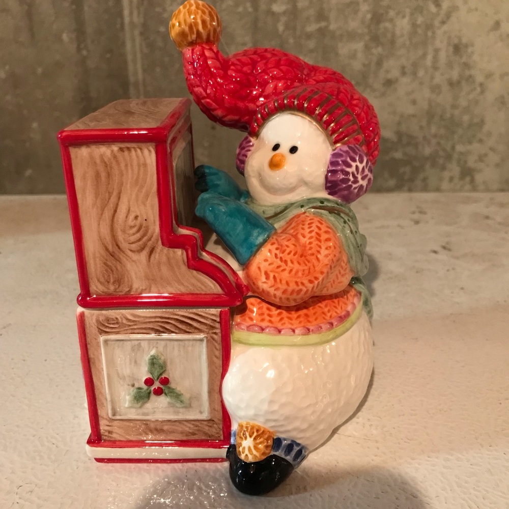Fitz and Floyd Snowman Jamboree Trinket Box